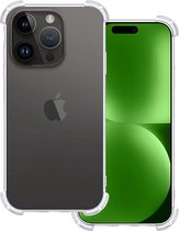 Hoes Geschikt voor iPhone 15 Pro Hoesje Shock Proof Case Hoes Siliconen - Hoesje Geschikt voor iPhone 15 Pro Hoes Cover Shockproof - Transparant