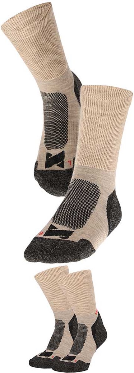 Xtreme - Hiking sokken Wol - Beige - 45/47 - 4-Paar - Multipack Hiking sokken