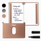 MEMO | Portefeuille tableau blanc | Rose dorée | Porte-cartes, bloc-notes, stylo et gomme en aluminium | 4 en 1 | Laboratoire de New choses