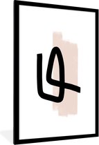 Cadre photo avec poster - Abstrait - Pastel - Rose - 60x90 cm - Cadre poster