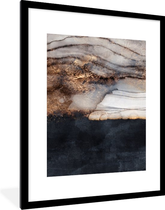 Fotolijst incl. Poster - Storm - Goud - Abstract - 60x80 cm - Posterlijst