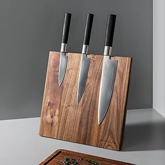 Range Couteaux et Ustensiles de Cuisine – Bois de Noyer - Bloc de couteaux