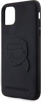 Coque arrière pour iPhone 11/XR - Karl Lagerfeld - Zwart uni - TPU (souple)