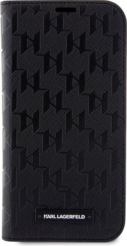 Étui iPhone 14 Pro Bookcase hoesje - Karl Lagerfeld - Zwart uni - Similicuir