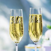 Champagneglazen wijnglazen drinkglazen kristallen - set van 2 zilveren gepersonaliseerde champagneglazen met geschenkdoos Mr & Mrs rode wijnglazen voor bruiloft verjaardag bruidegom cadeau