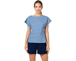 Bellivalini Dames Pyjama - Korte mouwen - Korte broek - Katoen - BLV-BLV50-174-PJ - Oceaan Marine - XL