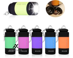 Nevolis Mini LED Torch Waterproof Flashlights with Keychain USB Rechargeable Camping Hand Light Torch for Camping Outdoor Urgent - 6 Pieces .