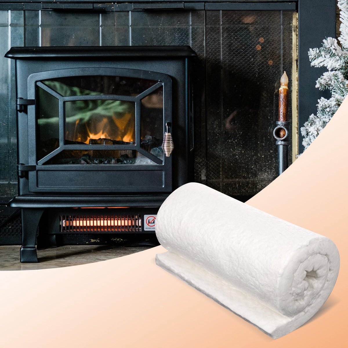 Isolerende Deken Van Keramische Vezels, Hoge Temperatuur 2300F, Duurzaam, Lichtgewicht, Voor Houtkachels Open Haarden Ovens Smeedt Ovenpizza,6mm 0.61x3m