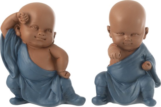 J-Line figurine Moine Combat - polyrésine - bleu - 2 pièces