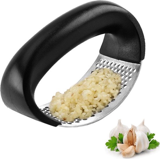 Knoflookpers/Gemberpers - Vaatwasser Bestendig - Met Borstel & Siliconen Peller