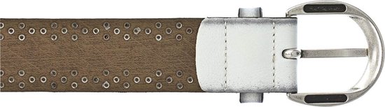 Vanzetti Cuir Ceinture 40mm Rivet Belt W75 White Blanc