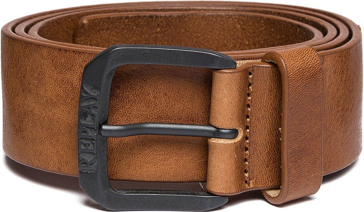 REPLAY Leren Riem Vintage Leather Belt W110 Tan Bruine