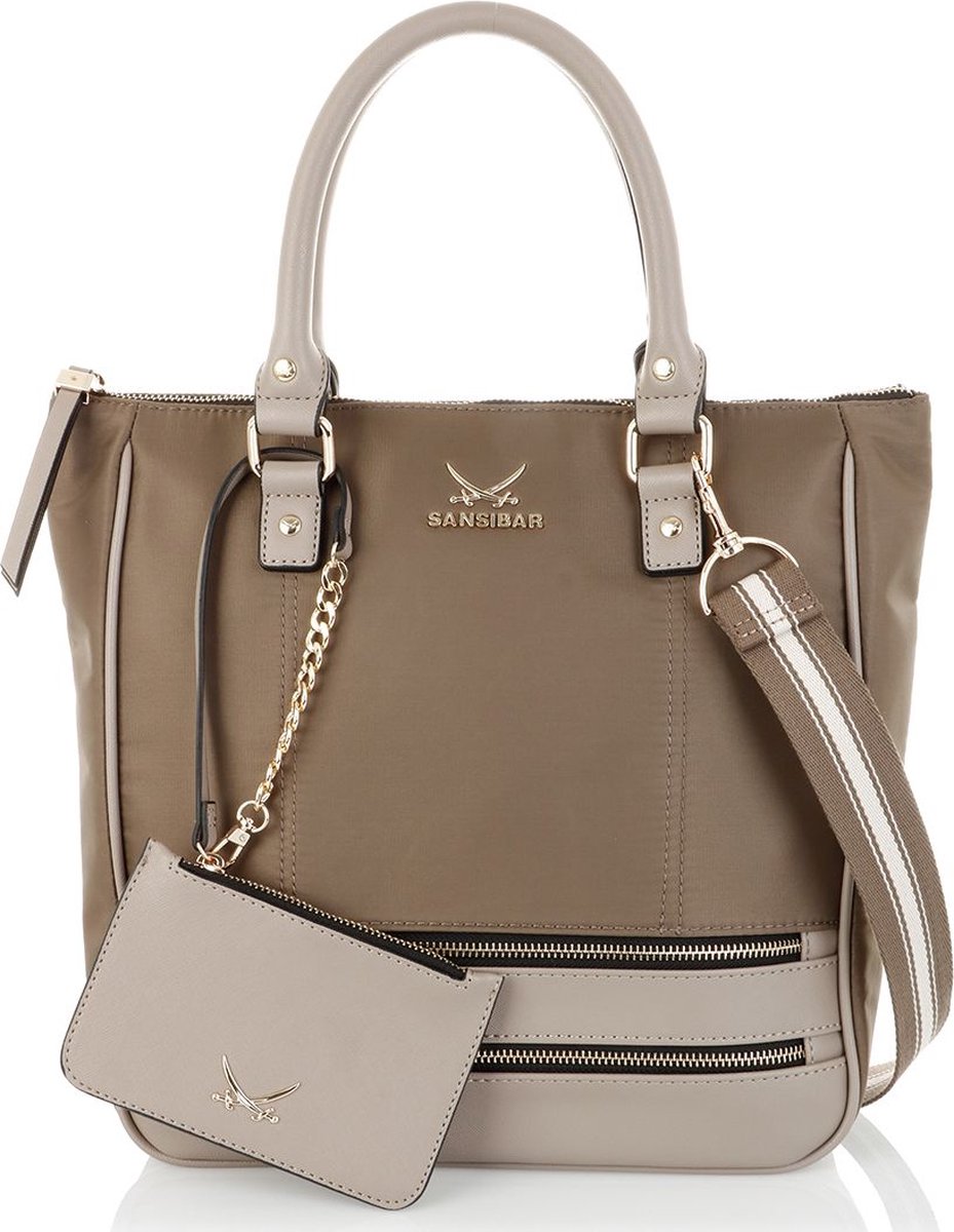 Sansibar Handtas Schoudertas Shopper Bag Taupe Beige Bruine