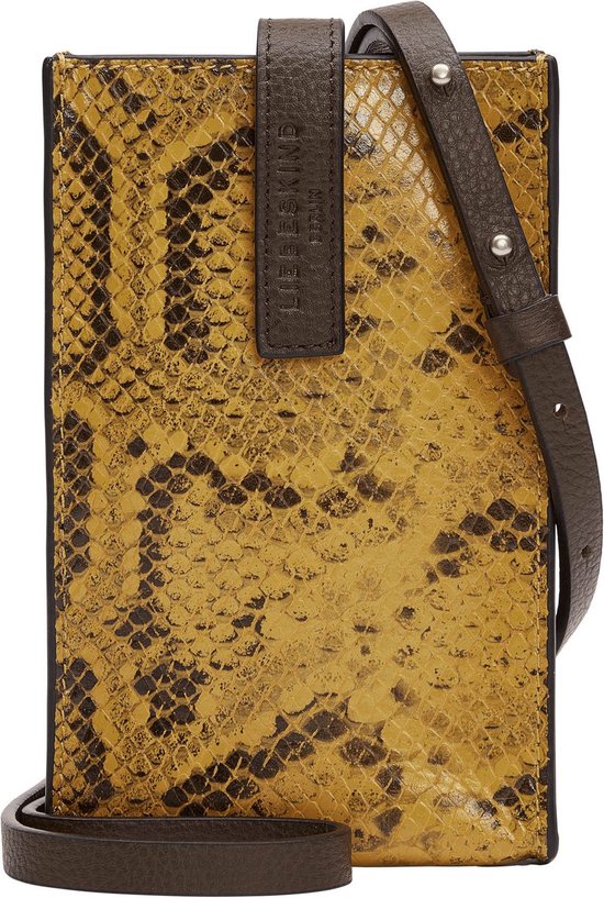 LIEBESKIND BERLIN Cuir Sac à épaule bandoulière Sac téléphone portable Turlington Snake Mobile Pouch Dijon Jaune