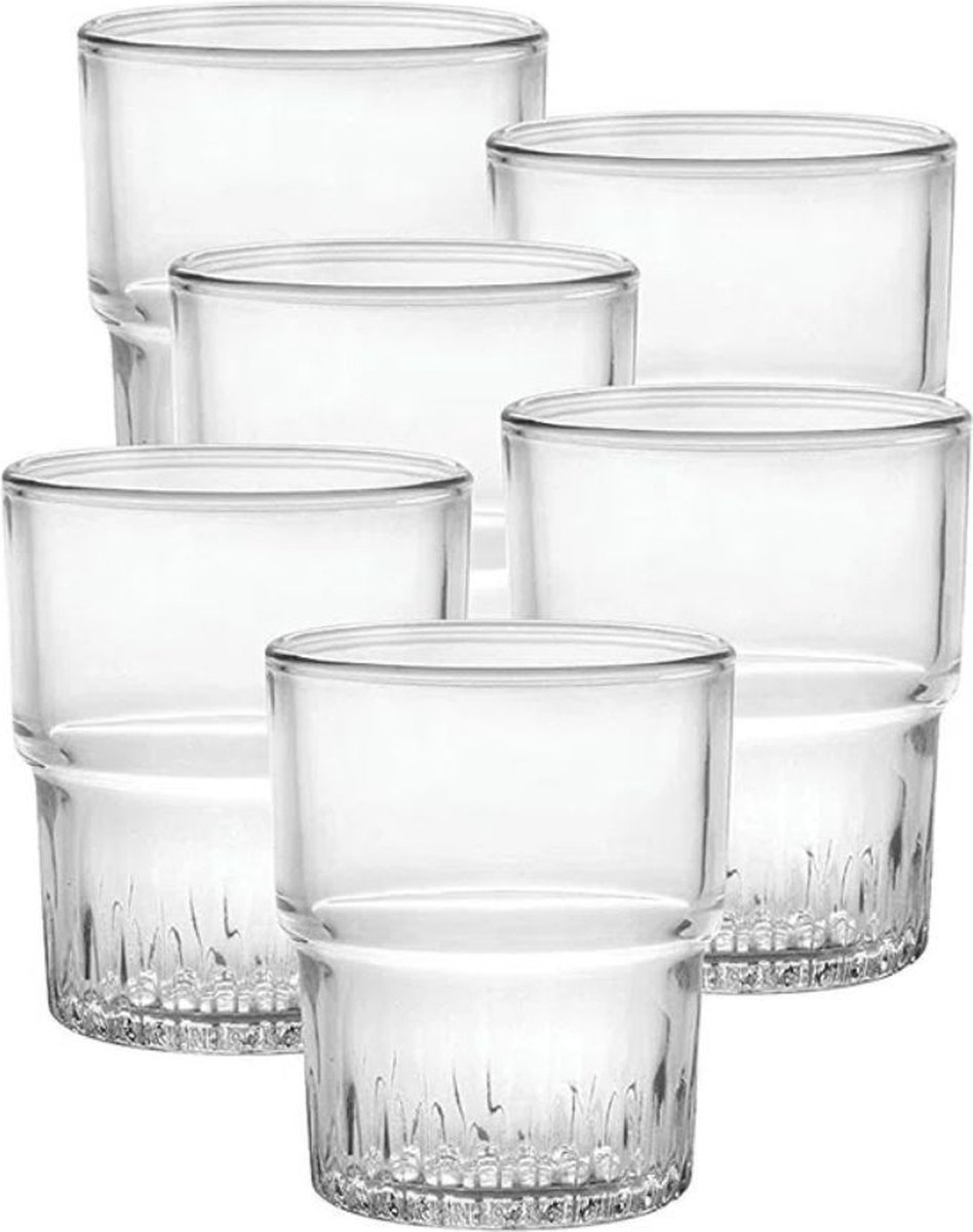 Stapelbare waterglazen 200ml - Set van 6