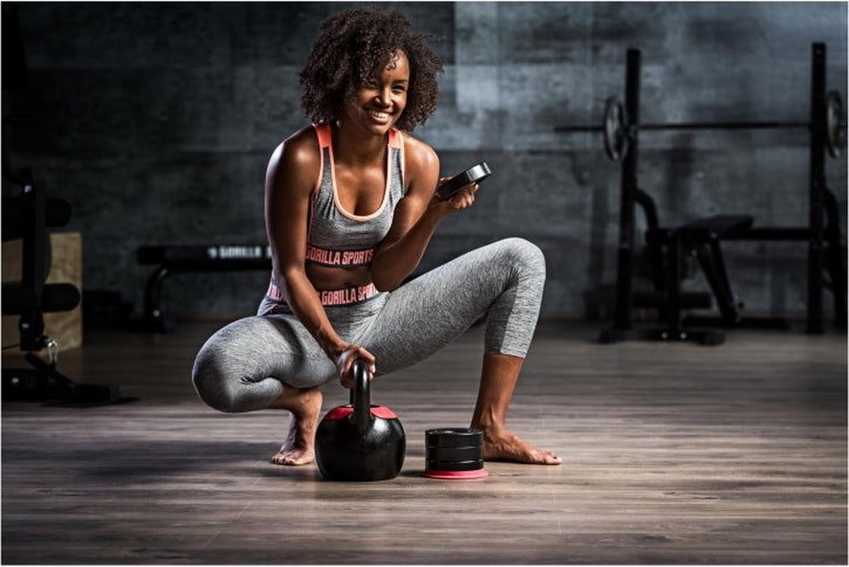 Gorilla Sports Kettlebell - Verstelbaar in gewicht - 8 tot 16 kg – foto 3