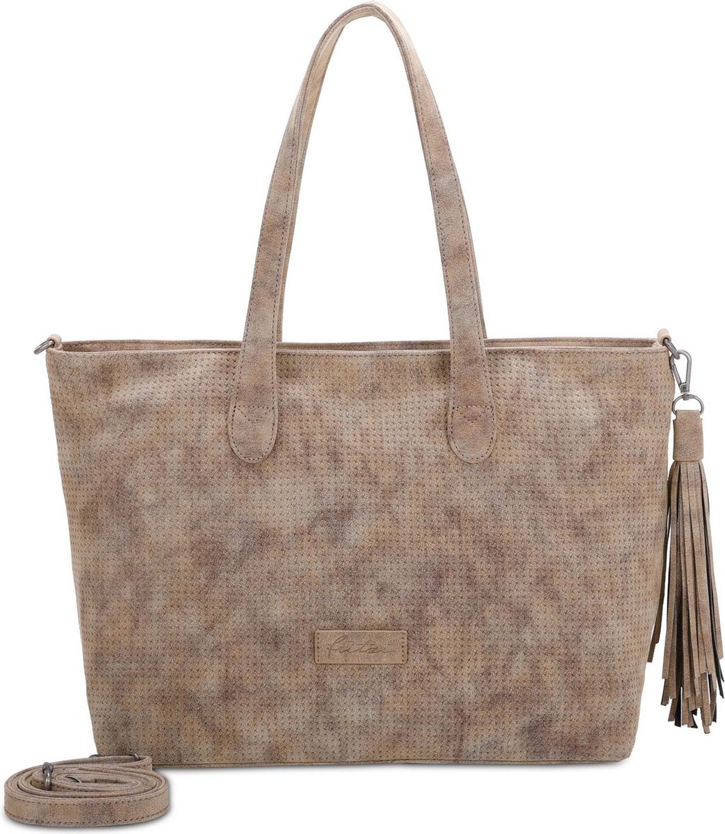 Fritzi aus Preußen Schoudertas Vintage Jordy Shopper Old Wood Lichtbruin