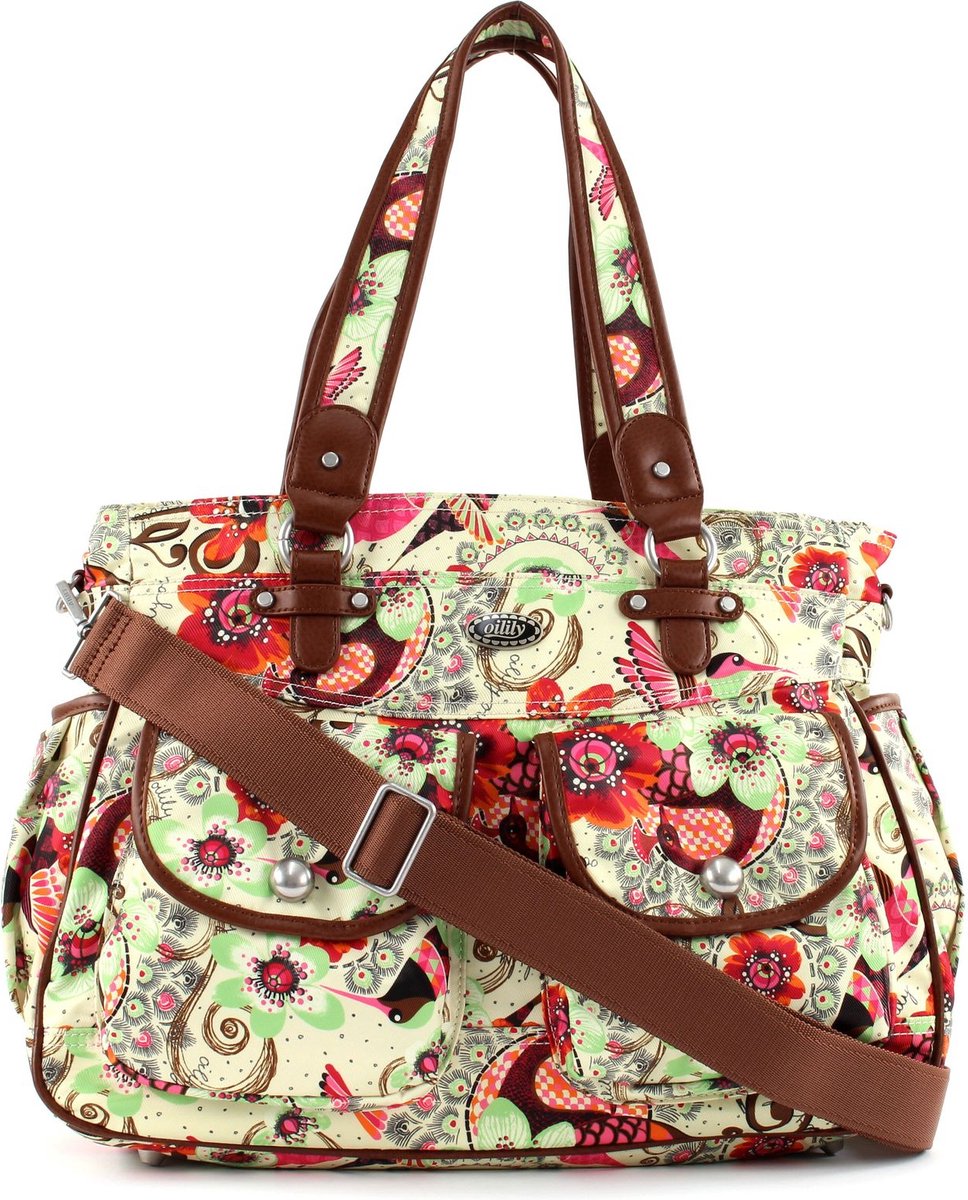 Oilily Schoudertas Luiertas Tropical Birds Diaper Bag Cream-White Wit Veelkleurig – foto 7
