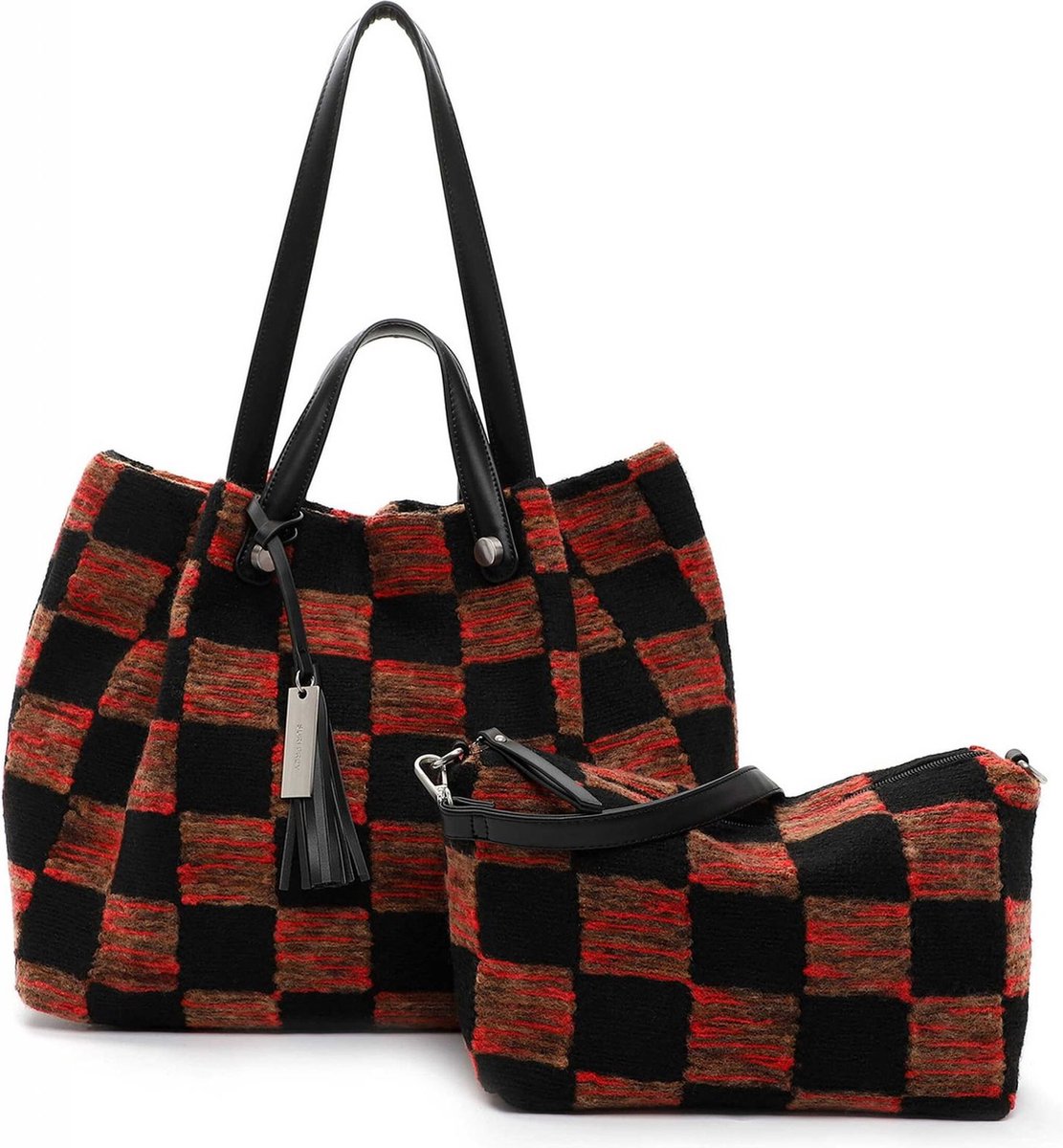 SURI FREY Schoudertas July City Shopper Black / Red Zwart