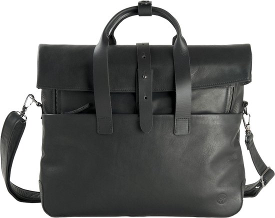 HAROLD'S Cuir Sac à épaule Sac d'ordinateur portable pour ordinateur portable Mount Businessbag Black Noir