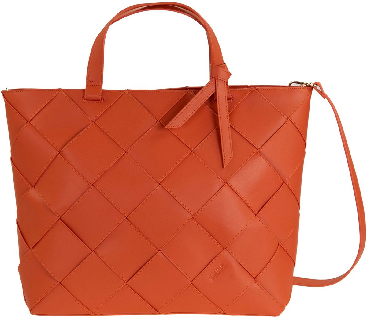 CINQUE Leren Handtas Schoudertas Claudia Shopper Orange Oranje