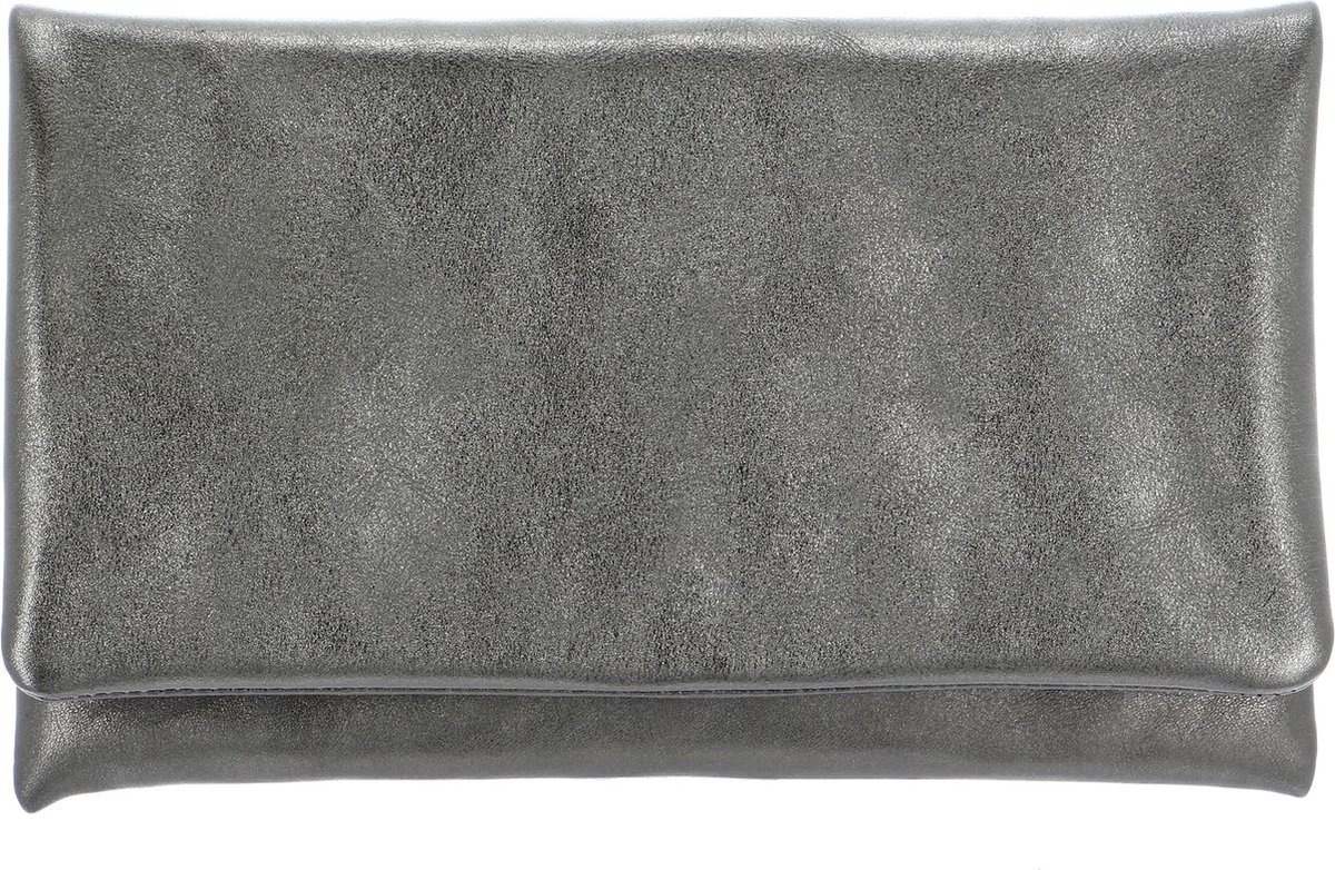 abro Leren Koppeling Avondtas Leather Mimosa Clutch Bag Guncolor Grijs