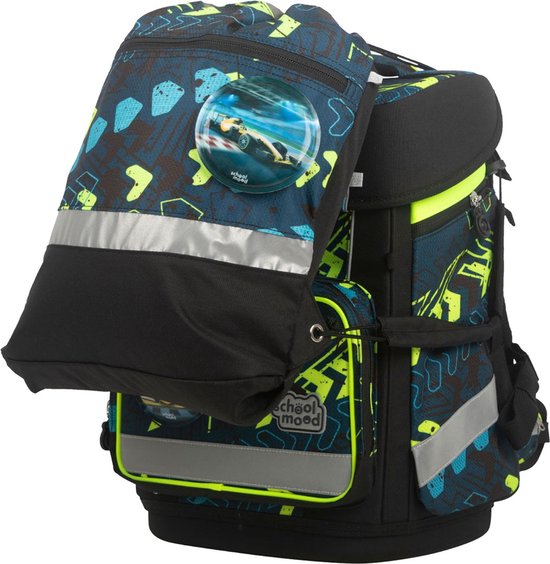 School-Mood Sac d'école Champion mit LED Patchy Schulranzen-Set 7 pièces Elias Bleu marine