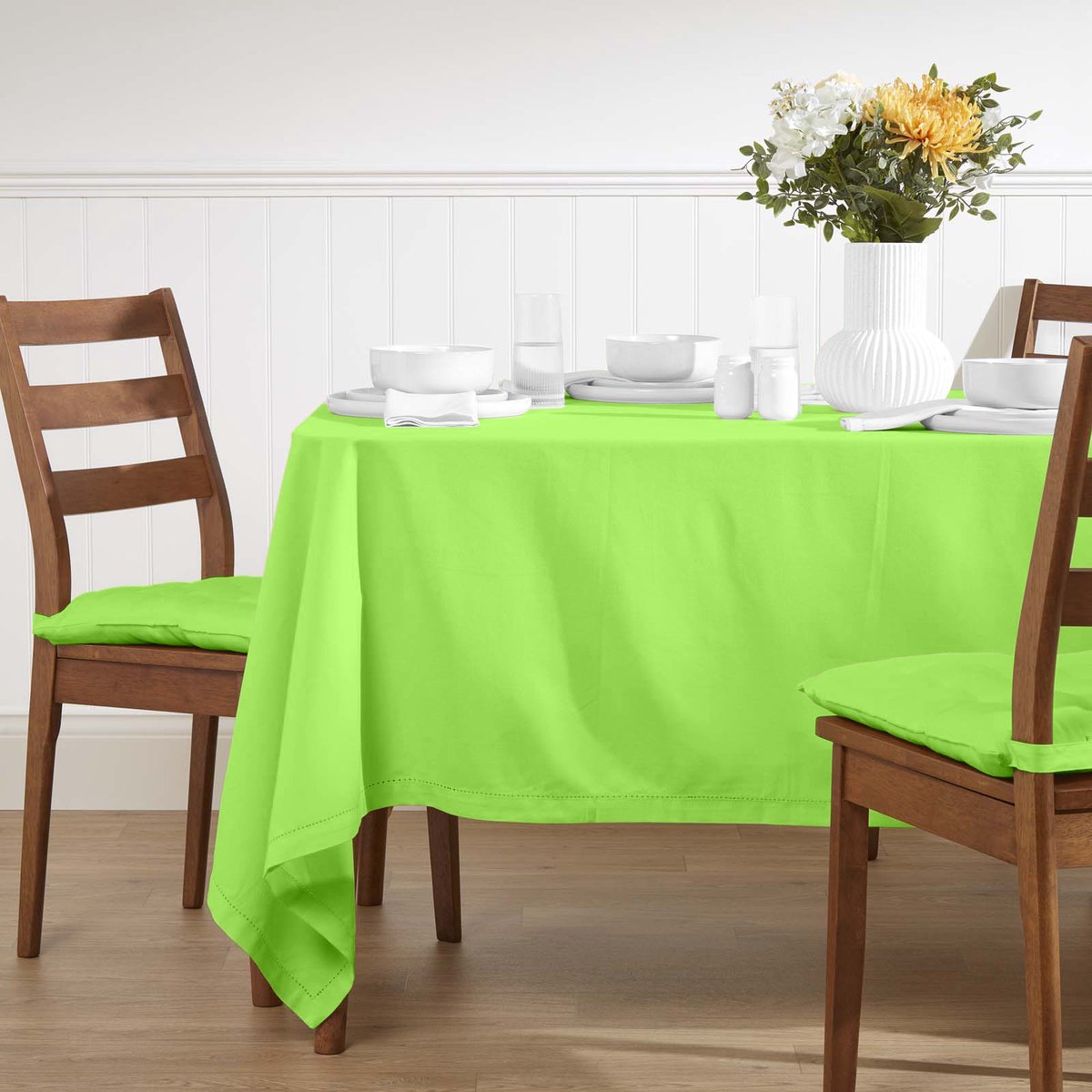 Homescapes tafelkleed limoen - 137 x 178 cm, 100% katoen