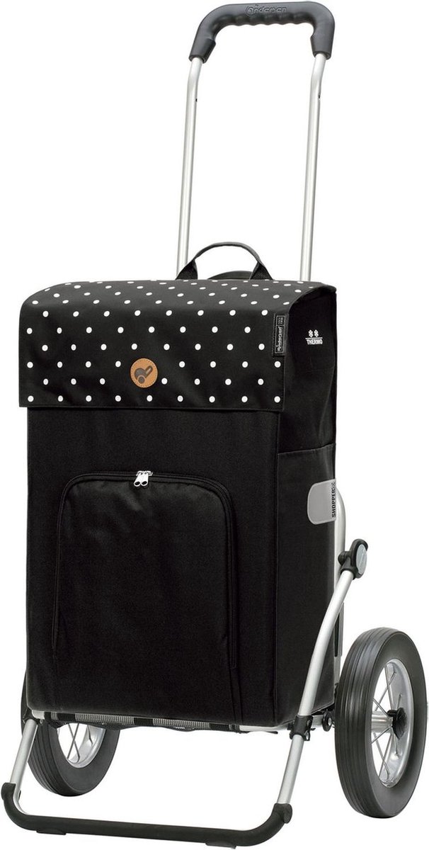 Andersen SHOPPER MANUFAKTUR Boodschappentrolley Royal Shopper Malit 49L Black Zwart 110cm