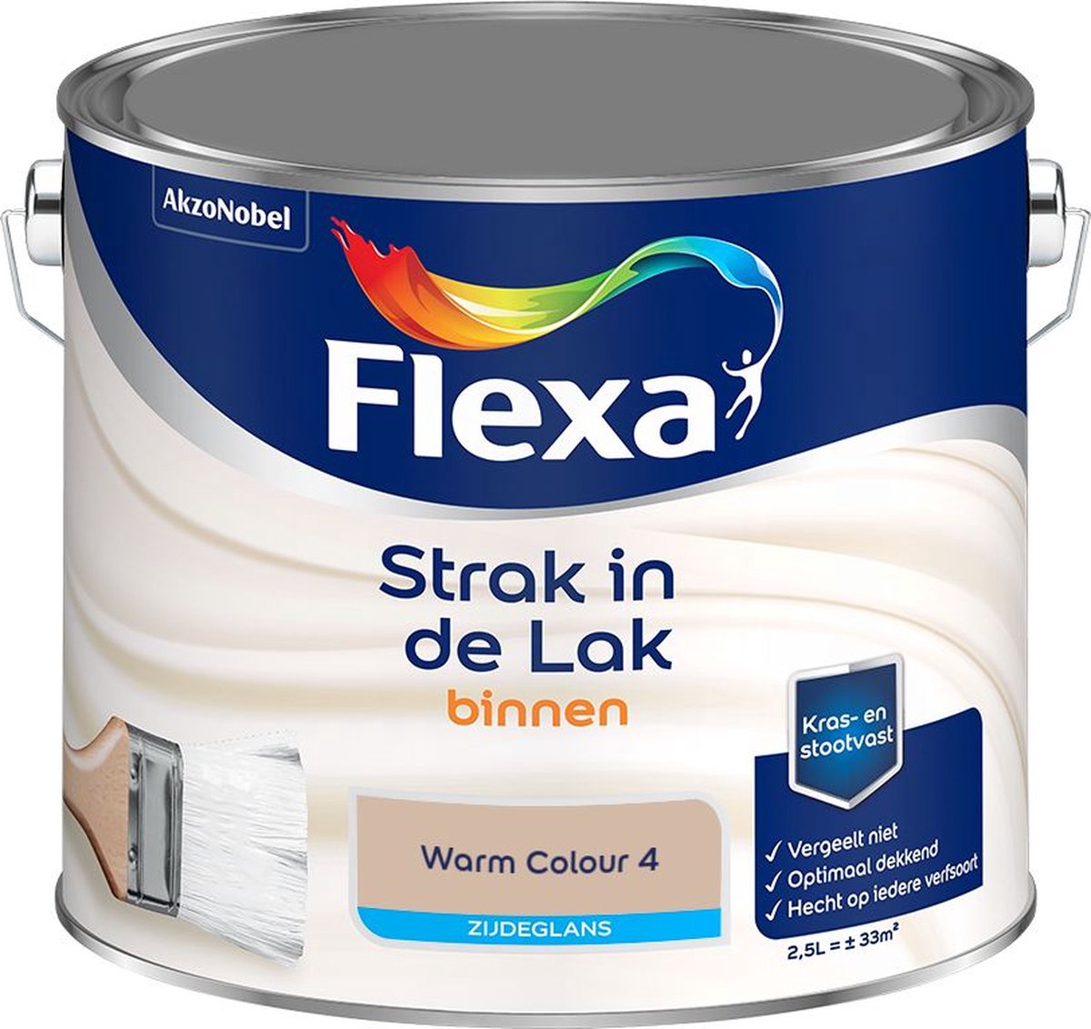 Flexa - Strak in de Lak Binnenlak Zijdeglans - Warm Colour 4 - Mengverf - 2.5 L