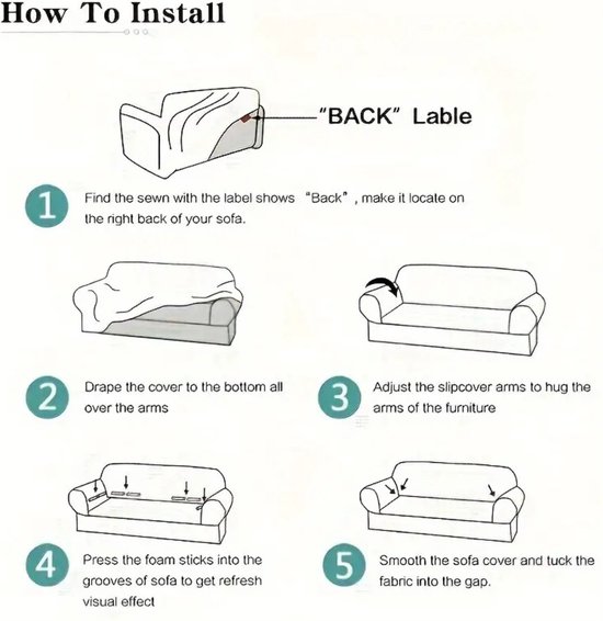 Housse de canapé Bovista - Protège-canapé - Extensible - Sofa Cover - Peluche - Camel - Simple