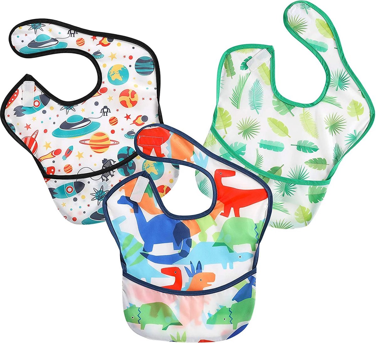 Goedkoopste JGS ® Superlichte en Waterdichte Baby Slabbetjes Set, Makkelijk Wasbaar en Vlekbestendig, 3 Stuks, 5-36 Maanden