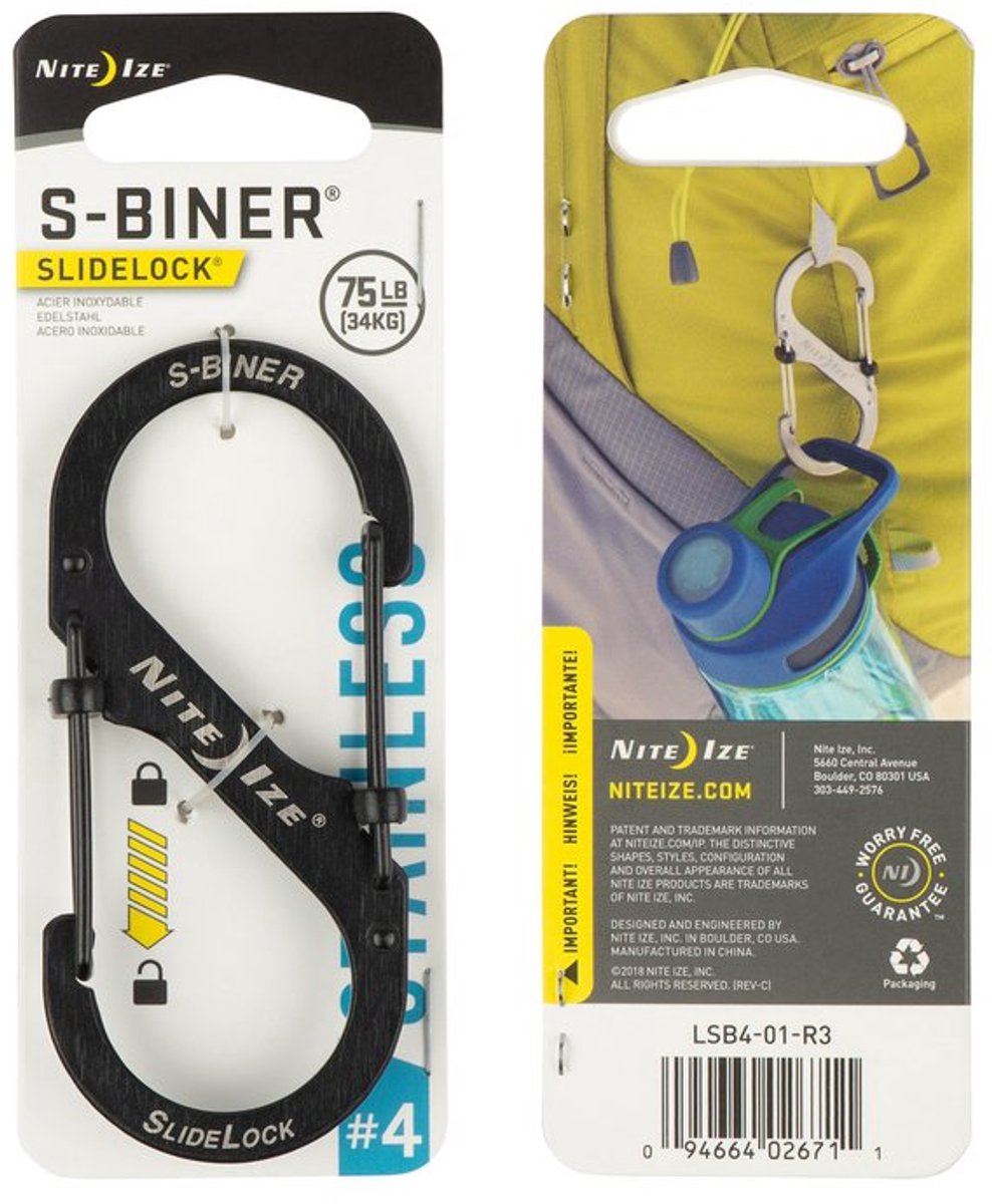 Nite Ize S-Biner Karabijnhaak Slidelock Zwart #4