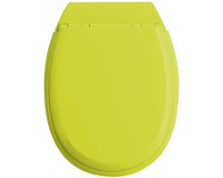 Allibert wc-bril ATLAS  - geperst hout - afklikbaar - met regelplaat - groen gelakt