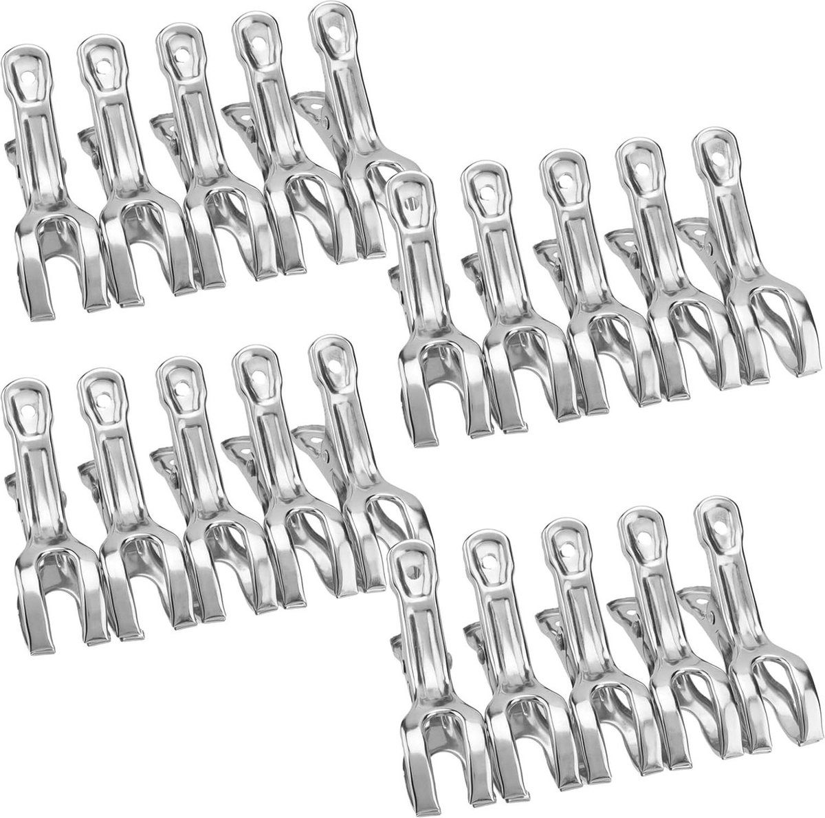 Goedkoopste Roestvrijstalen handdoekklemmen - 20 stuks, 85 cm strandhanddoekclips, grote wasknijpers voor camping, windbestendig