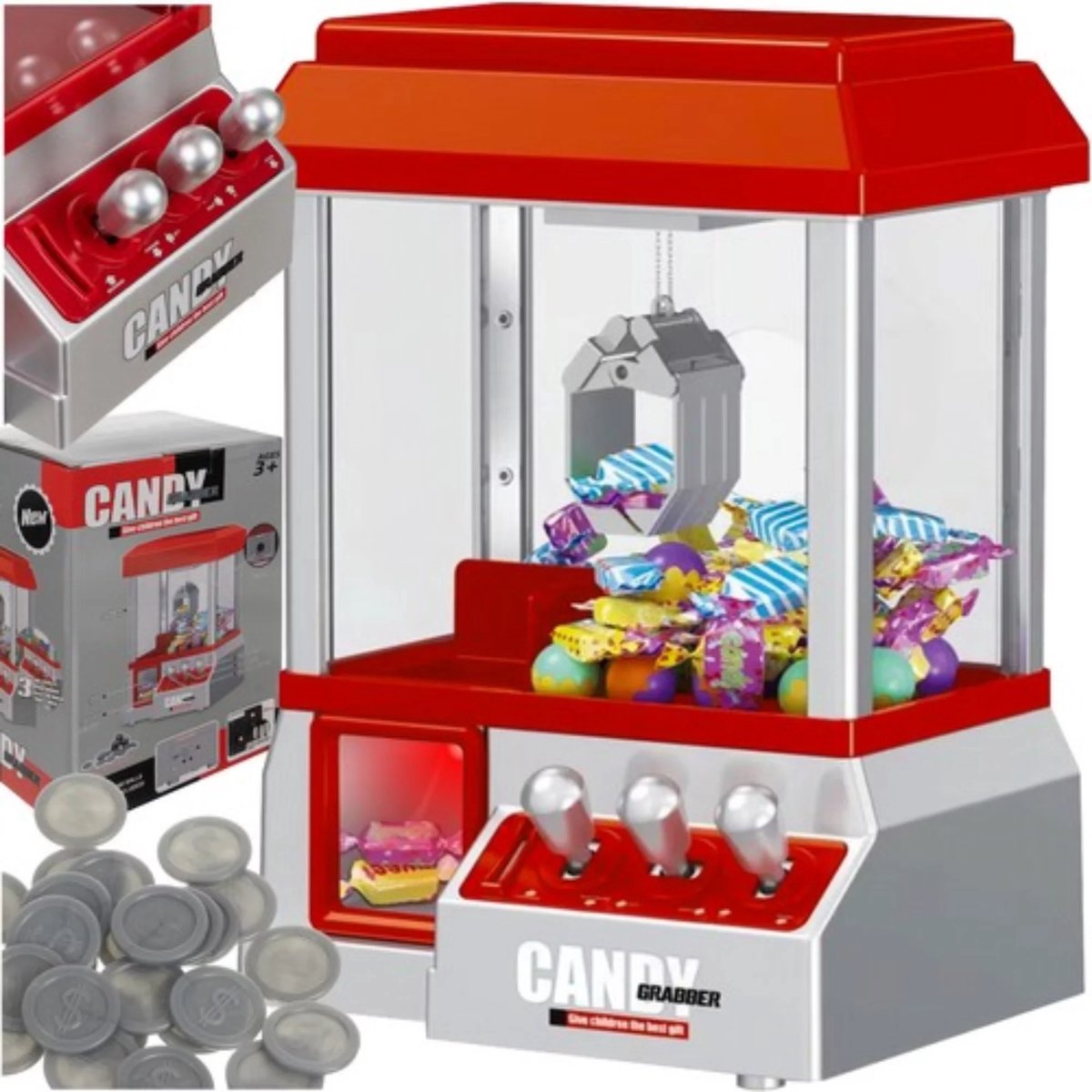 Kruzzel Candy Grijpmachine – Arcade Snoepjes Vangen met LED- en Geluidseffecten