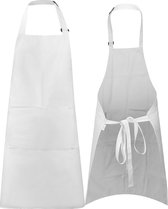 Keukenschort voor mannen en vrouwen, koksmuts, verstelbaar wit schort voor bakkerij, keuken, thuis
