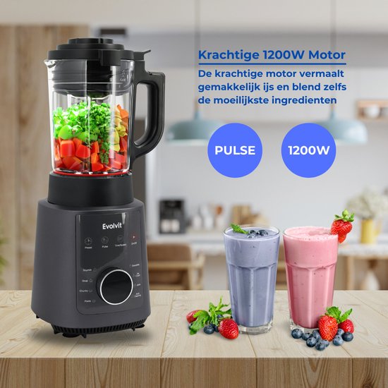 Evolvit 3-in-1 Blender, Soepmaker & Smoothiemaker - 1200W - Blender - Blenders - Smoothiemakers - Cadeau van Evolvit — afbeelding 2