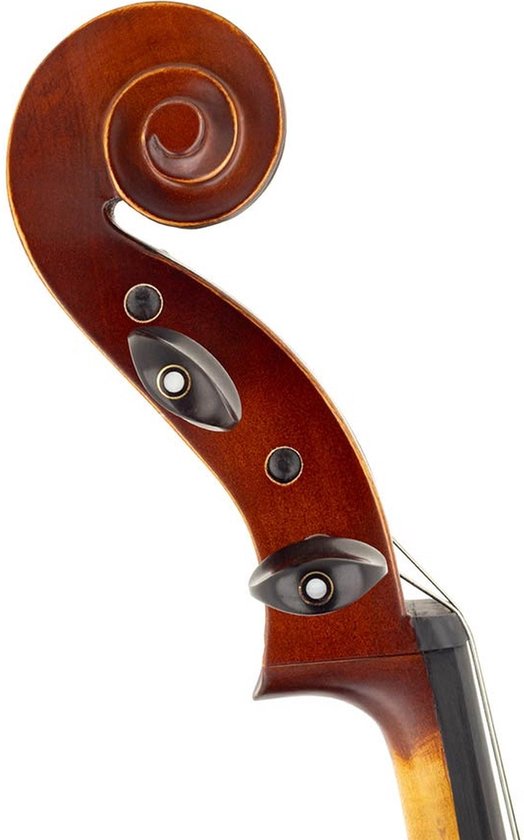 Leonardo LC-1314 violoncelle 1/4, laminé avec fond et éclisses flammés, accastillage, housse et archet en ébène