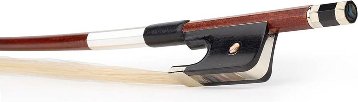 ELS FBDF-5034-W french d. bass bow, 3/4, carbon fiber/wood layered, round, ebony frog, parisian eye, nickel mounted