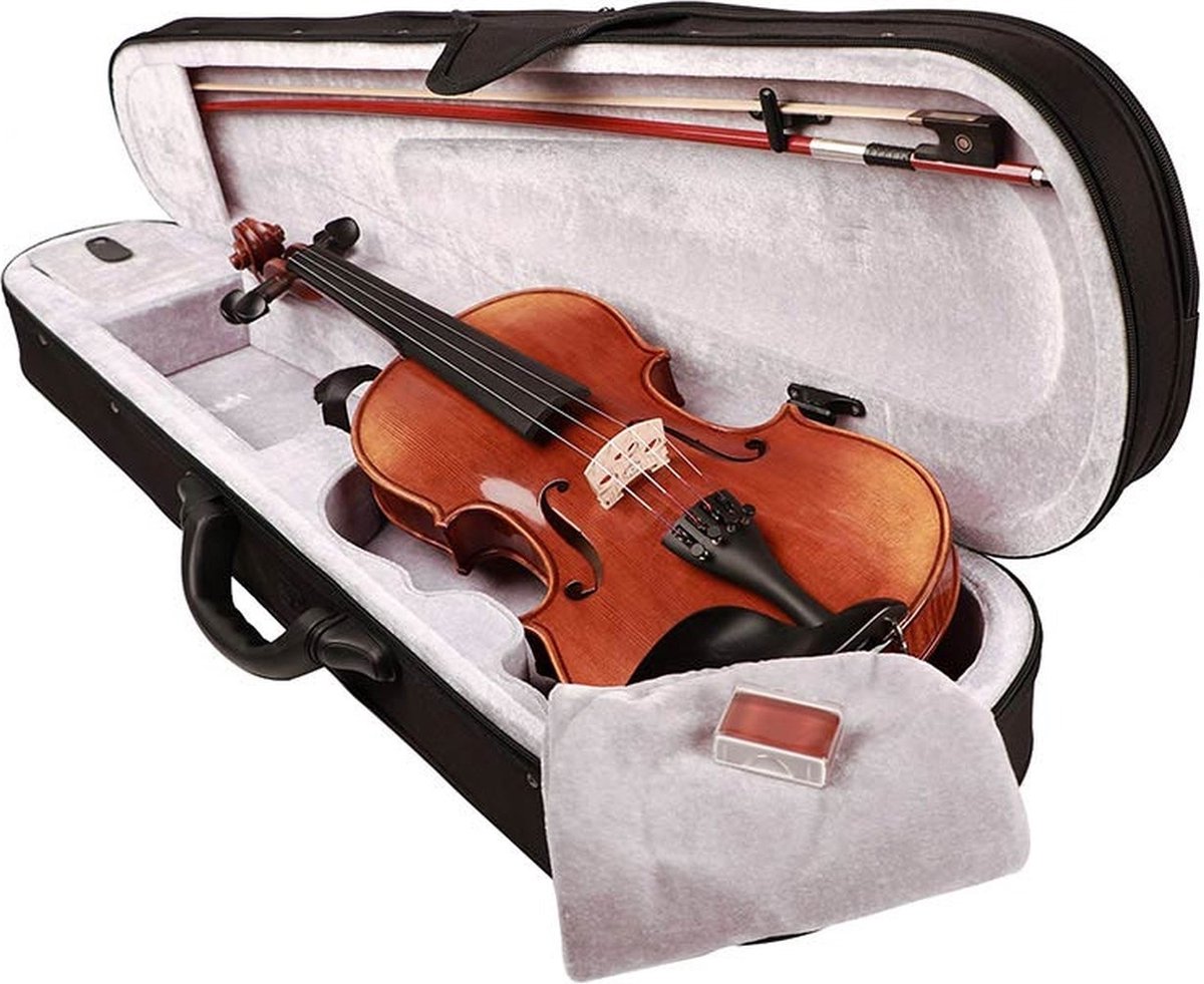 Rudolph RV-1014/O viool 1/4, olie lak licht geschaafd, gevlamd esdoorn, koffer, BV-10/14 ELS strijkstok incl.