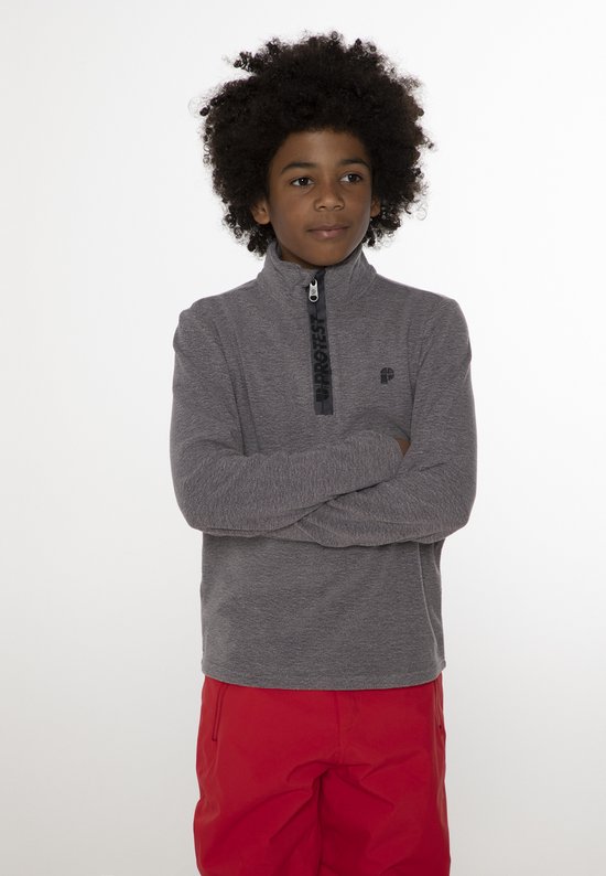 Protest Perfectym Jr – Skipully Jongens – Lange mouwen – 1/4 rits – Dark Grey Melee