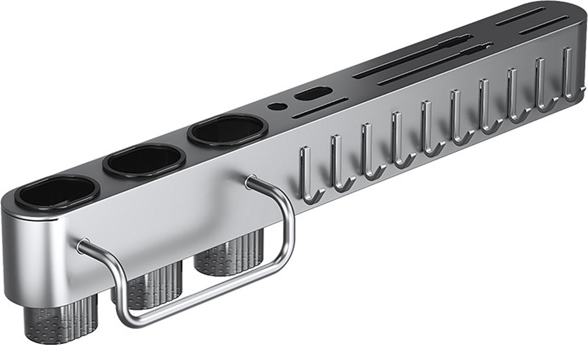 Caryota Ophangsysteem Keukengereedschap - Zelfklevend - Waterproof - RVS - Grijs - 60 x 7 x 5.7 cm