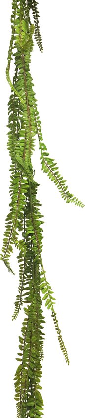 Bellatio Design kunstplant/hangplant slinger - 2x - Varen/Monilophyta - groen - 180 cm lang - planten guirlandes