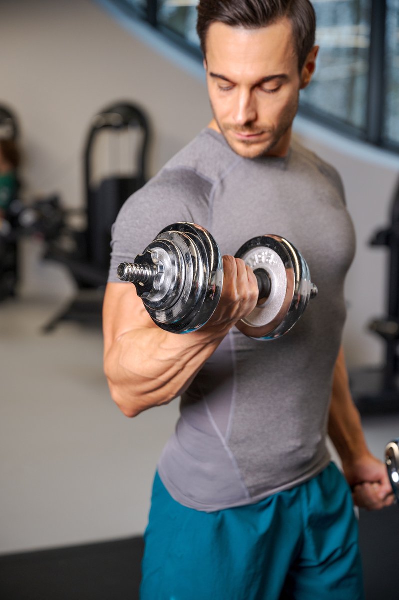 Gymtek® Halterset 20kg met Koffer - 2x Haltergrepen - 4x 2,5kg, 4x 1,25kg, 4x 0,5kg - Halter set voor Krachttraining, Workout, Gym thumbnail 7