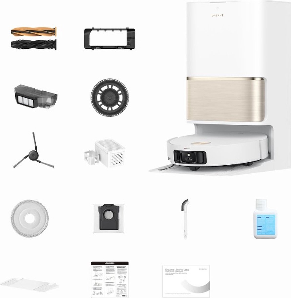 Dreame L50 Pro Ultra Robotstofzuiger met Dweilfunctie – 19.500Pa Zuigkracht – Automatisch Leegstation – Zelfreinigende & Zelfdrogende Dweilen – Anti Klit Dubbele Borstel – AI Navigatie met LED – Drempels tot 4 cm – Geschikt voor Huisdieren & Tapijt — afbeelding 5