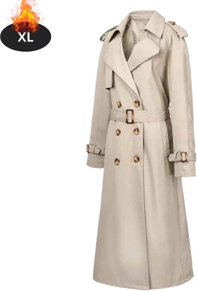 Nivard Mantel Dames Tussenmantel Jas Mantelpakje Trenchcoat Overjas Overcoat Winter Lichtbruin