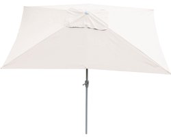 Cosmo Casa - Zonnescherm - Tuinparasol - 2x3m Rechthoekig Verstelbaar - Polyester en Aluminium - 4,5kg - Crème