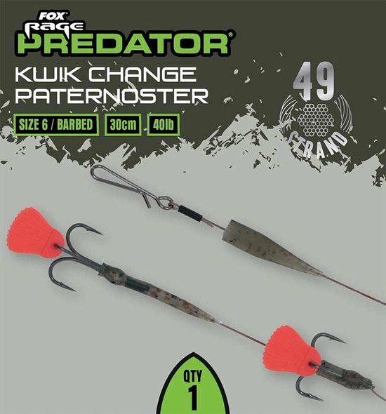 Fox Rage predator Kwik Change Paternoster Trace Barbed Fox Rage predator van Fox — afbeelding 2