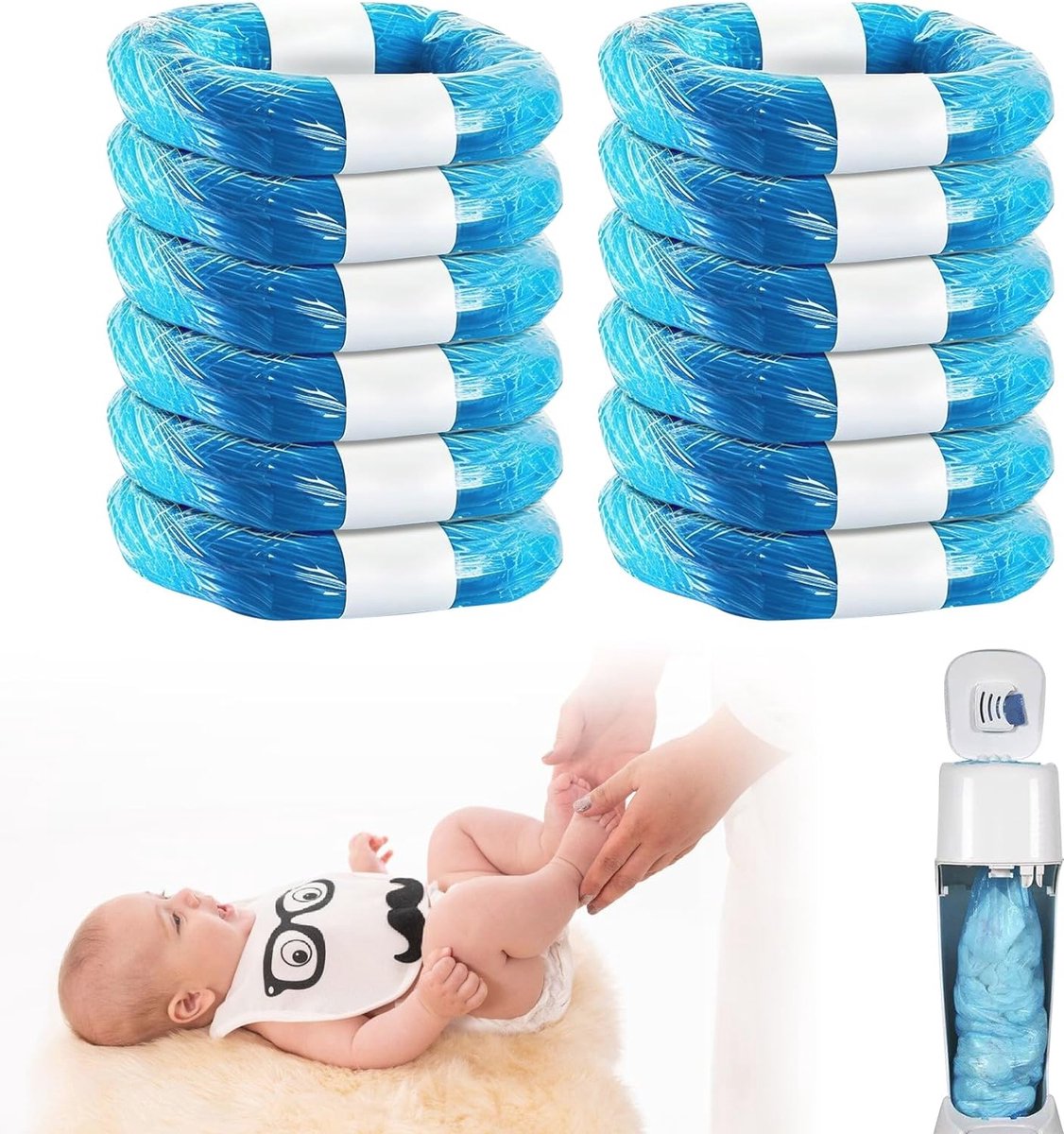 Goedkoopste Navulfolie voor luieremmers - 12 stuks, 4,5 m duurzame navulzakken met anti-geur technologie